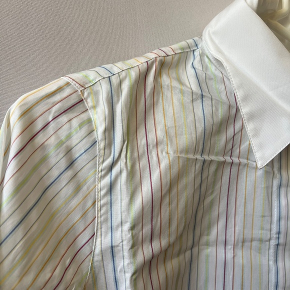 SOLD ANNE FONTAINE SONIA SHIRT NWT 40 6-8 PASTEL STRIPES CLASSIC OFFICE TIMELESS - Picture 5 of 13